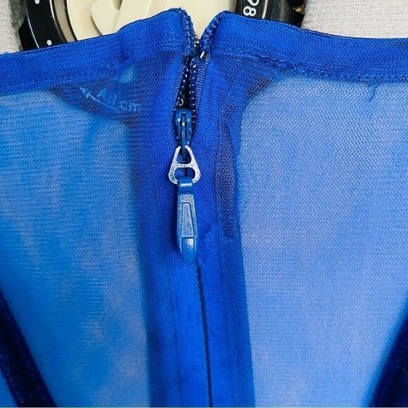 Miss Circle Priya Royal Blue Velvet Strapless Evening Gown - Picture 8 of 10